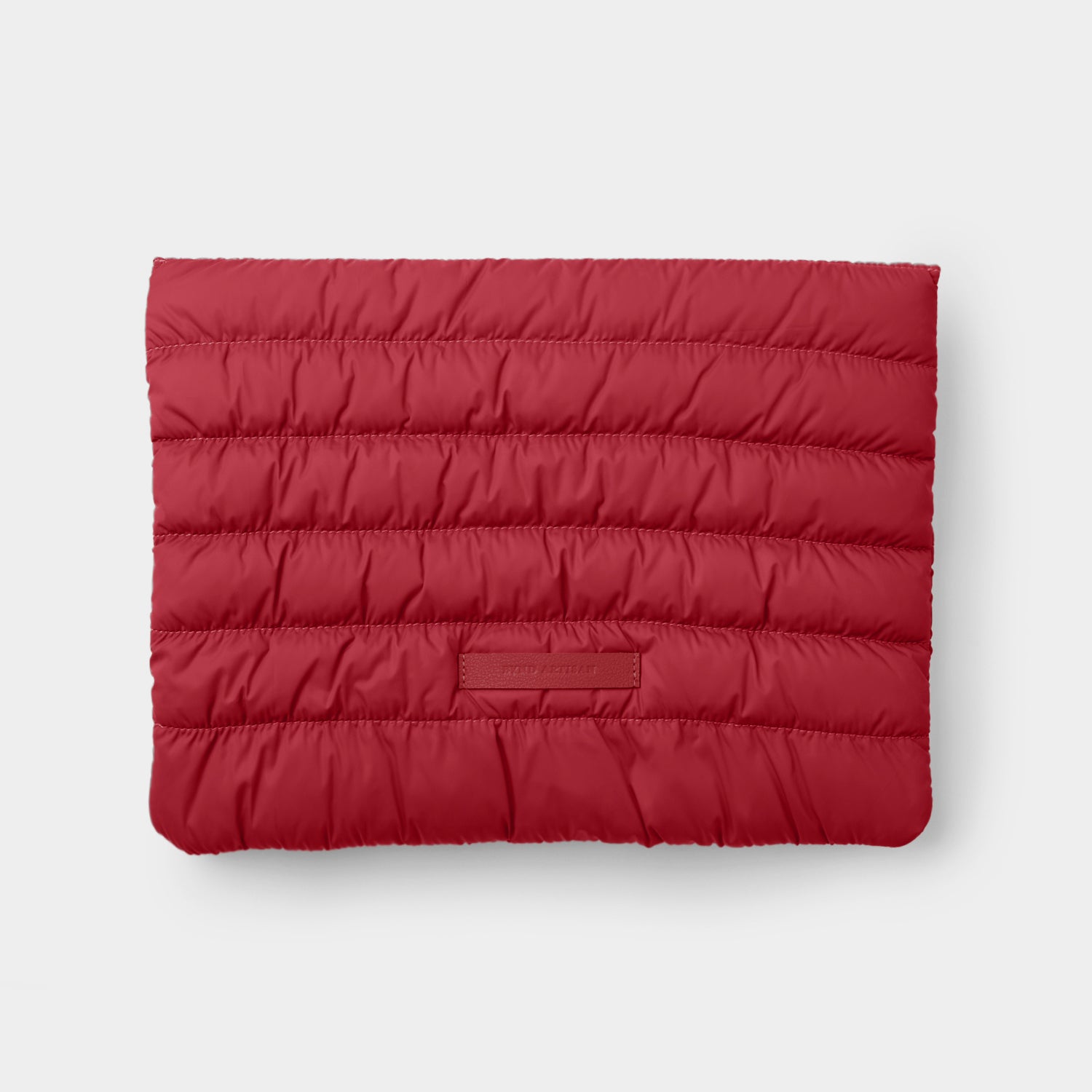 Quilted Puffy Laptop Sleeve with Leather Strap