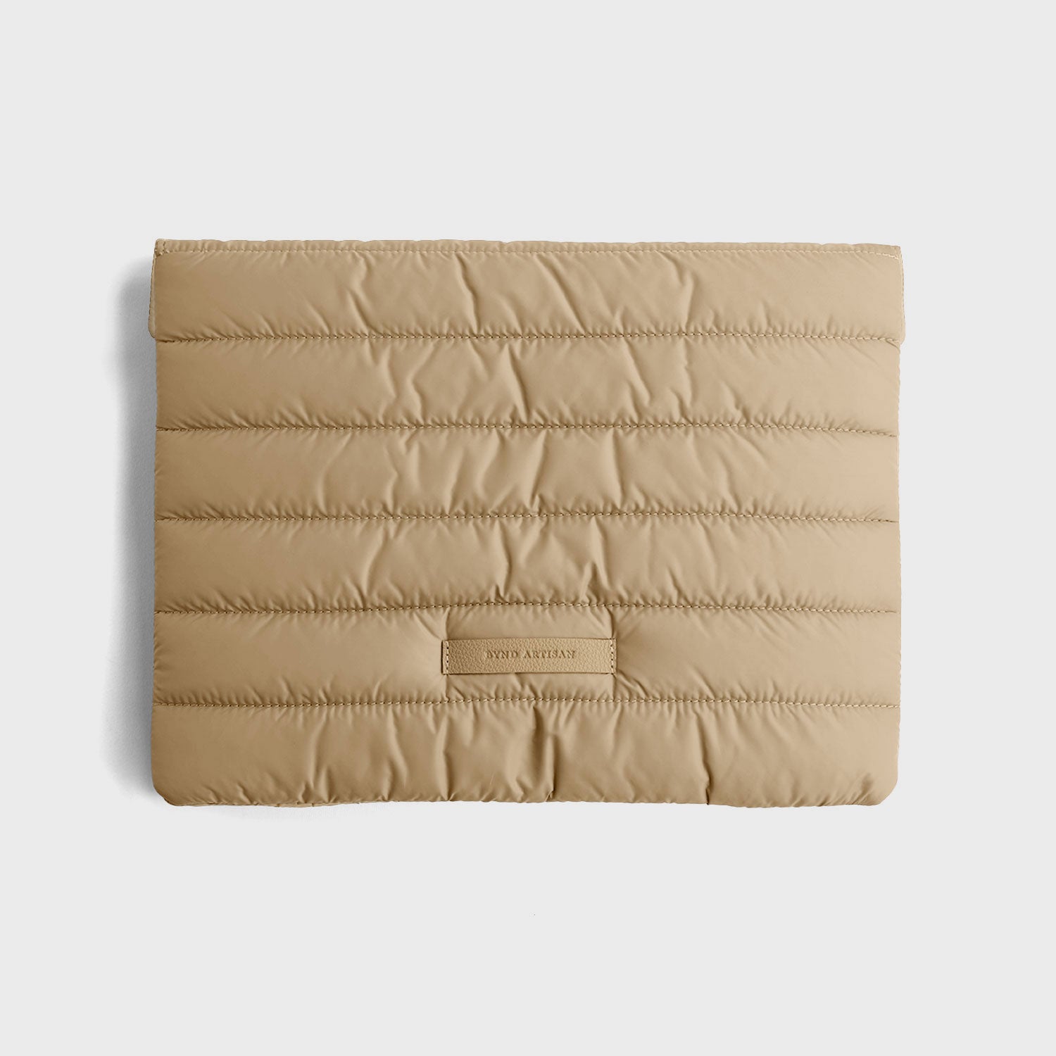 Quilted Puffy Laptop Sleeve with Leather Strap