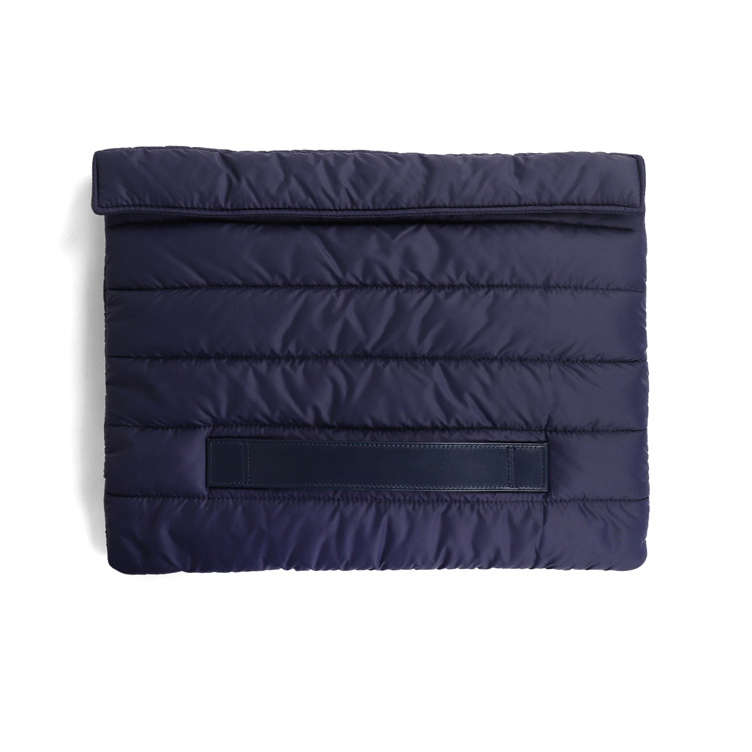 Quilted Puffy Laptop Sleeve with Leather Strap