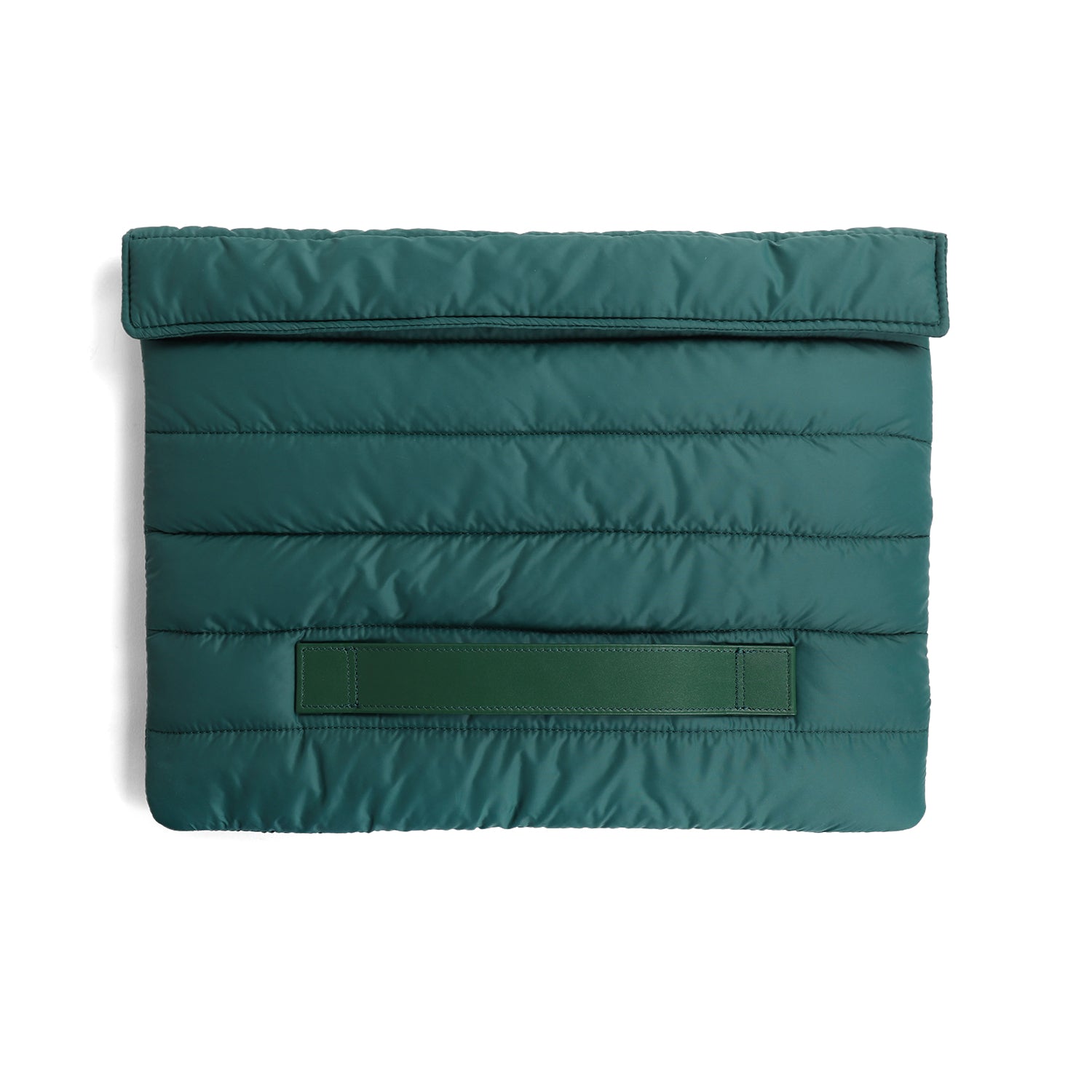 Quilted Puffy Laptop Sleeve with Leather Strap
