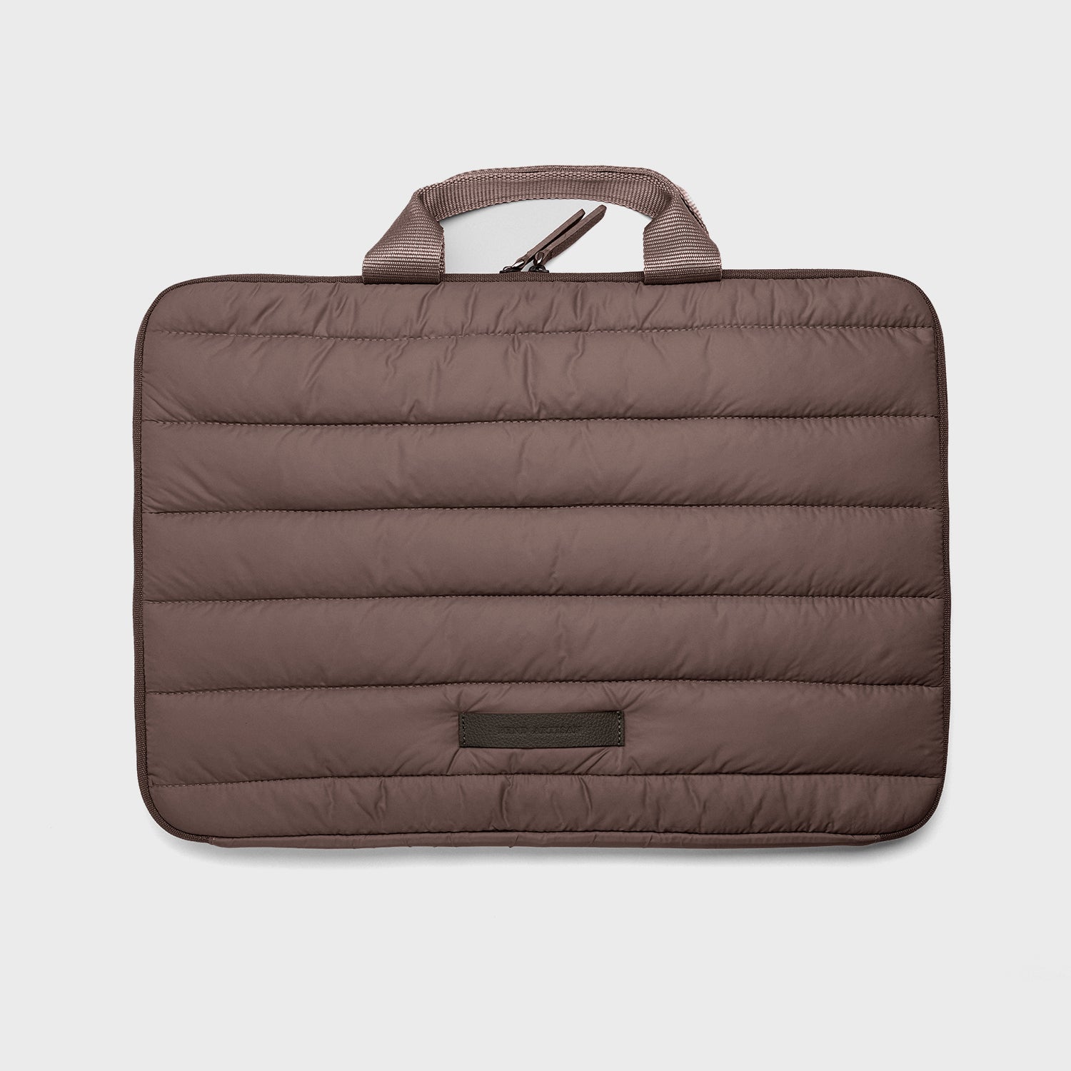 Quilted Puffy 16" Laptop Bag with Leather Strap