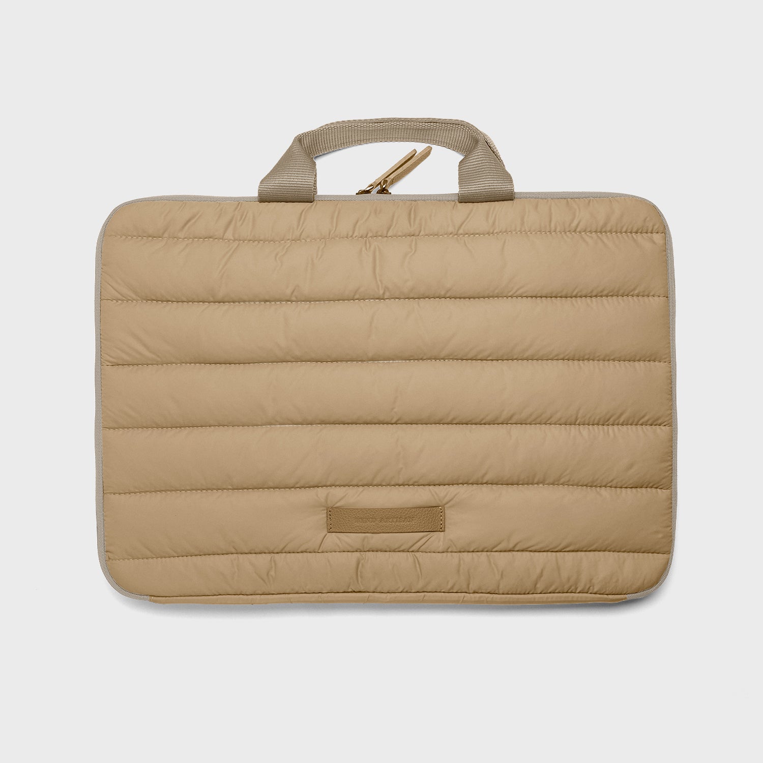 Quilted Puffy 16" Laptop Bag with Leather Strap
