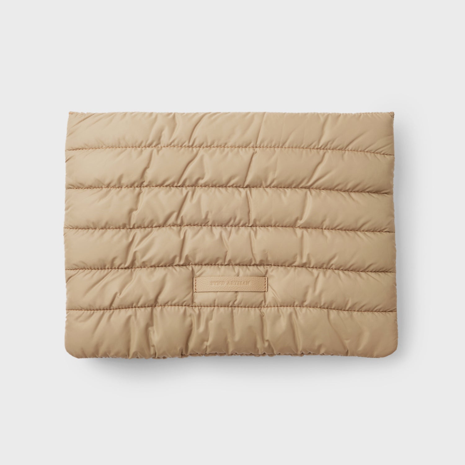 Quilted Puffy Laptop Sleeve with Leather Strap